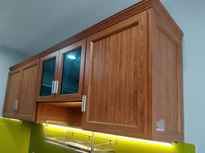 Tủ nhôm kính vân gỗ